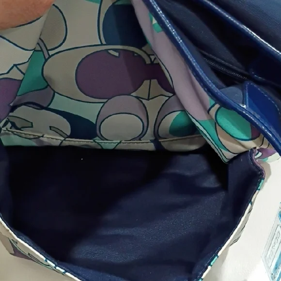 Coach Kyra Scarf Signature Messenger Bag In Blue and Purple - Picture 13 of 16